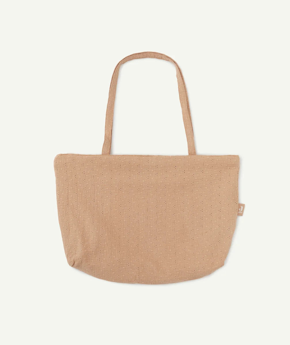 JOLLEINSAC MARRON BRODÉ ET AJOURÉ