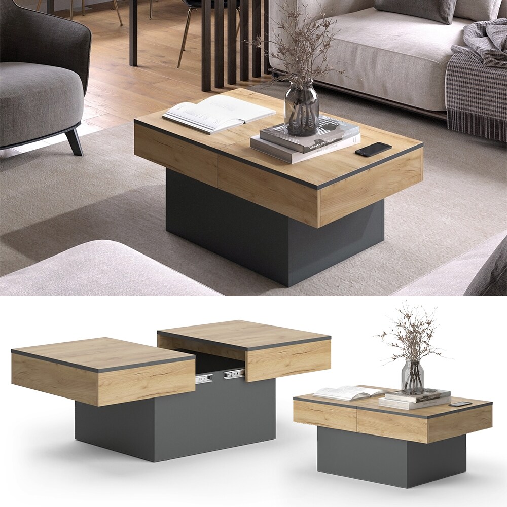 Vicco Couchtisch Boto Anthrazit Eiche 95 x 40 ausziehbar