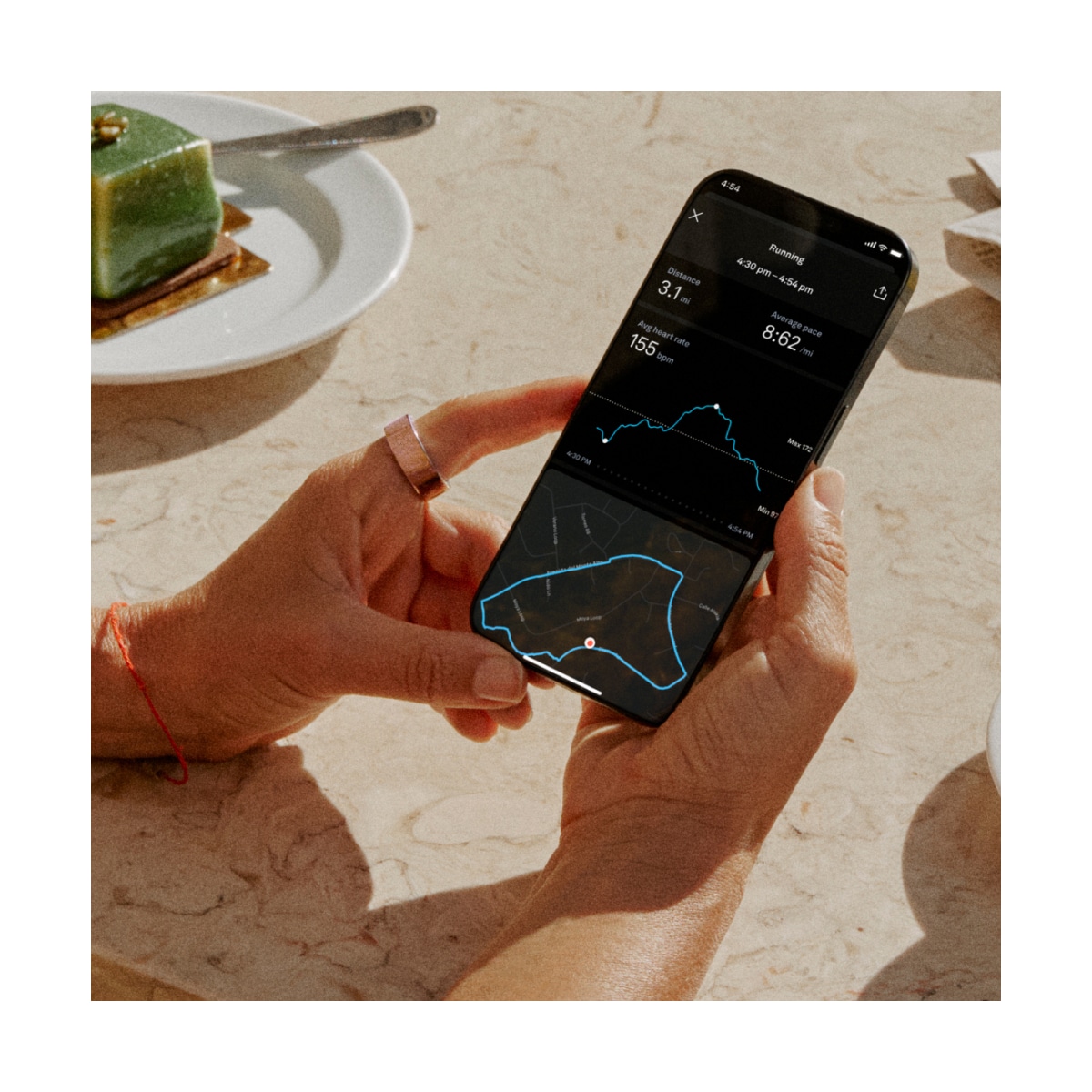 Oura-ring smarttring 4 størrelse 7 (Rose Gold)
