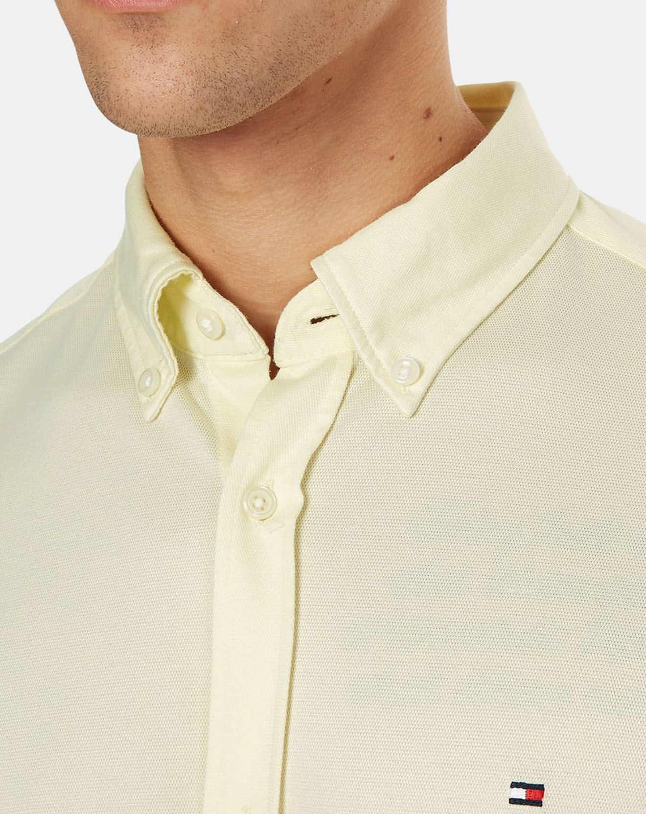 Tommy Hilfiger Chemise slim 1985 Knit Solid jaune pâle