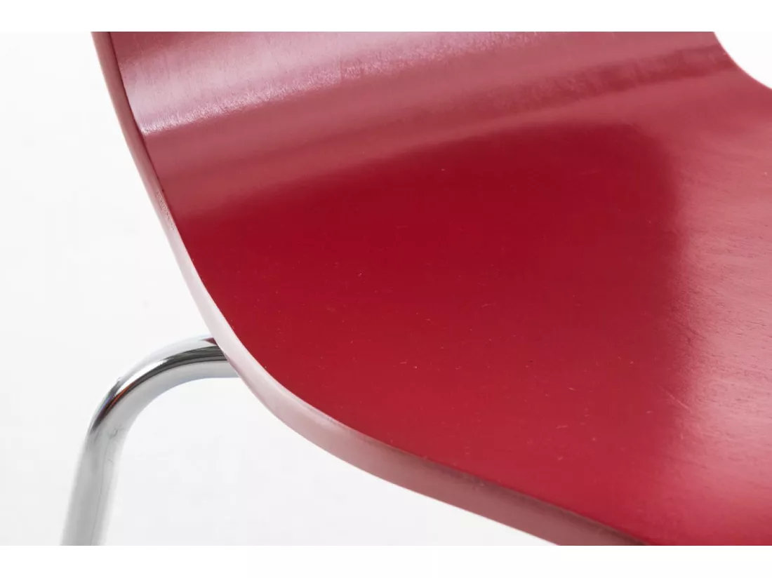 Lot de 4 Chaise de conférence - Bois & Nature - Rouge - Aaron