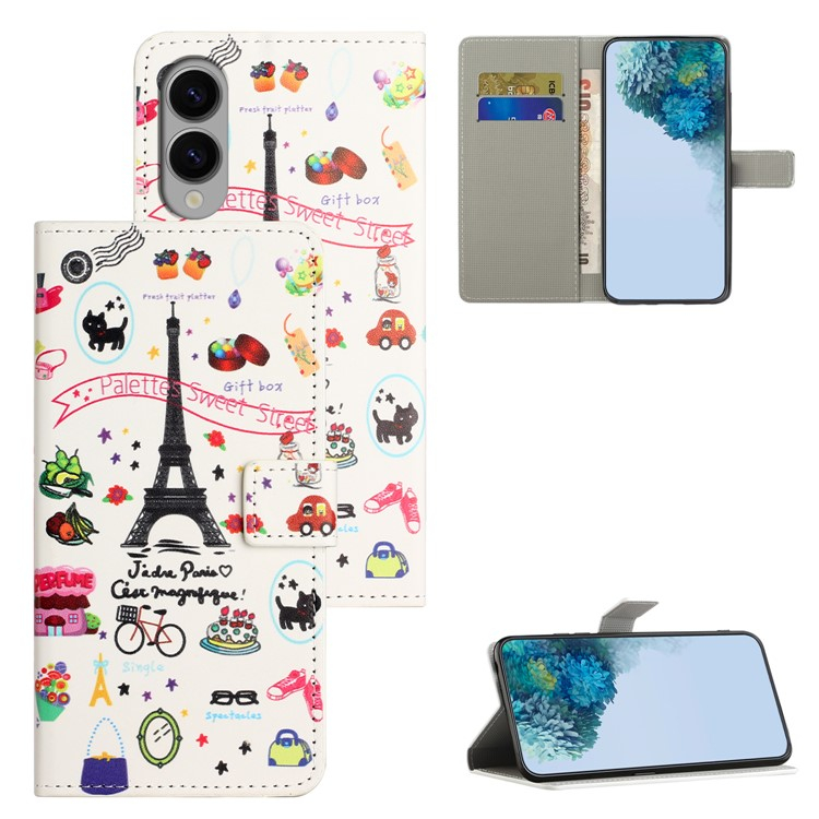 Samsung Galaxy S25 Edge Leder Tasche - Paris Eiffelturm