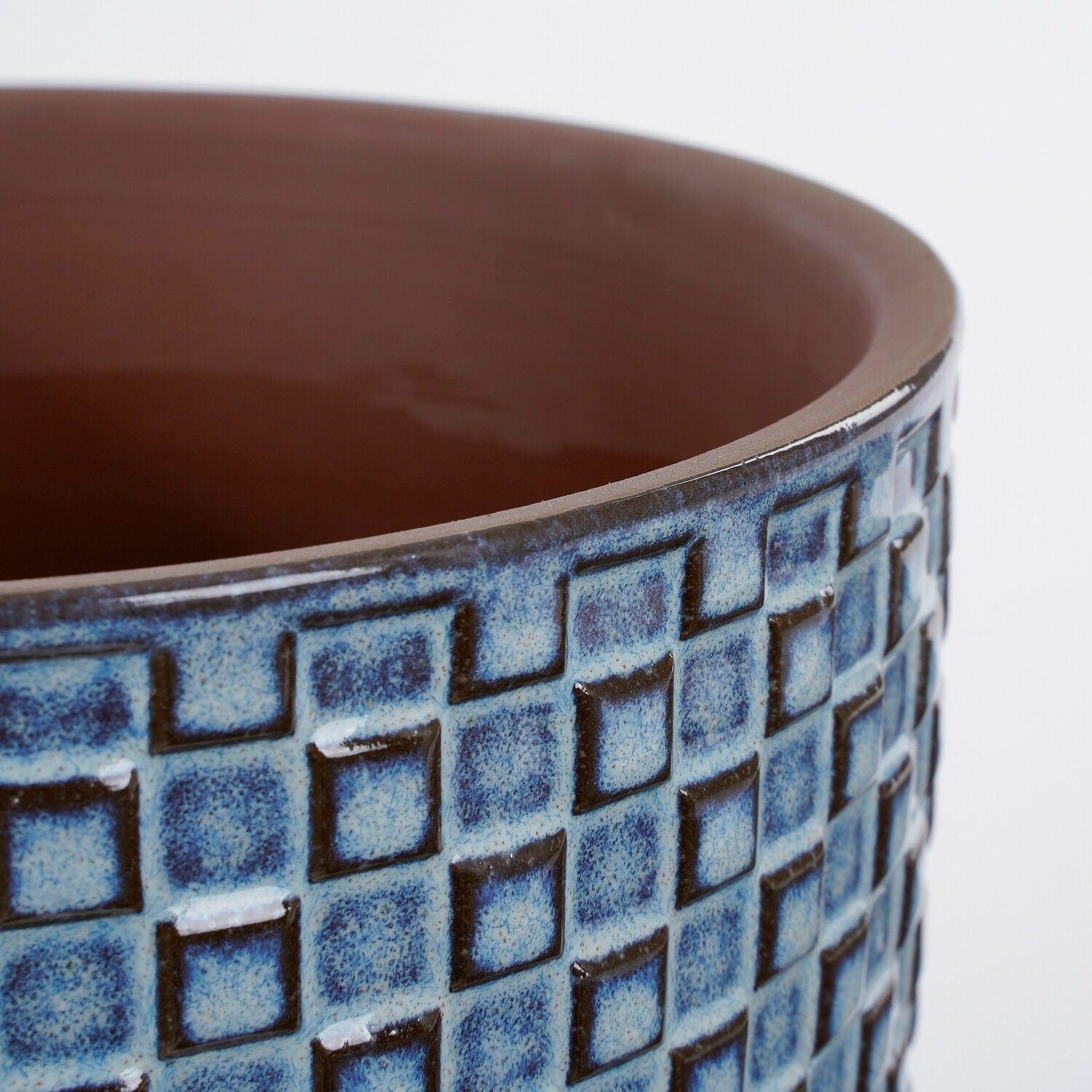 Mica Decorations Daan pot rond blauw - h17,5xd19cm