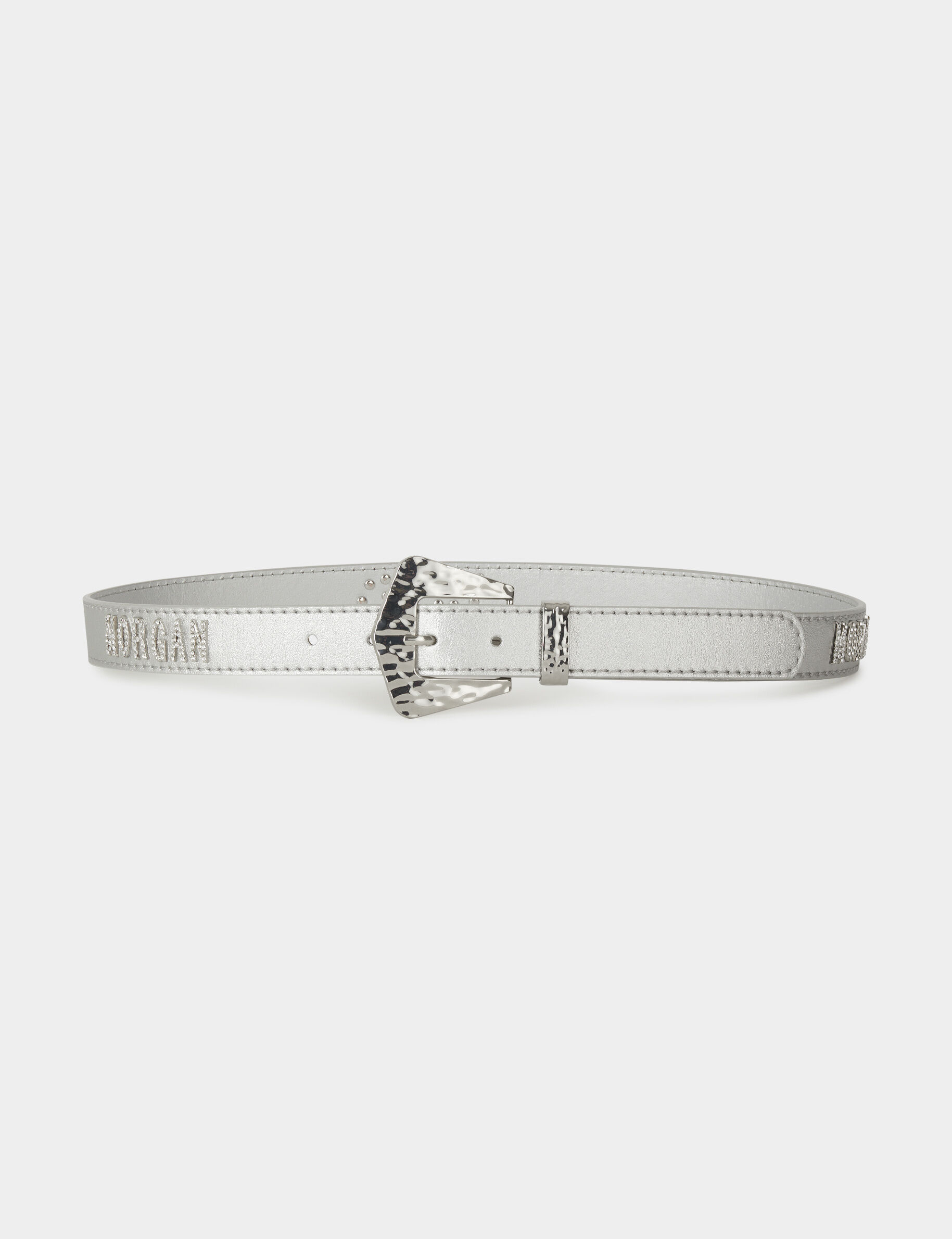 Ceinture avec MORGAN en strass argente femme - argente