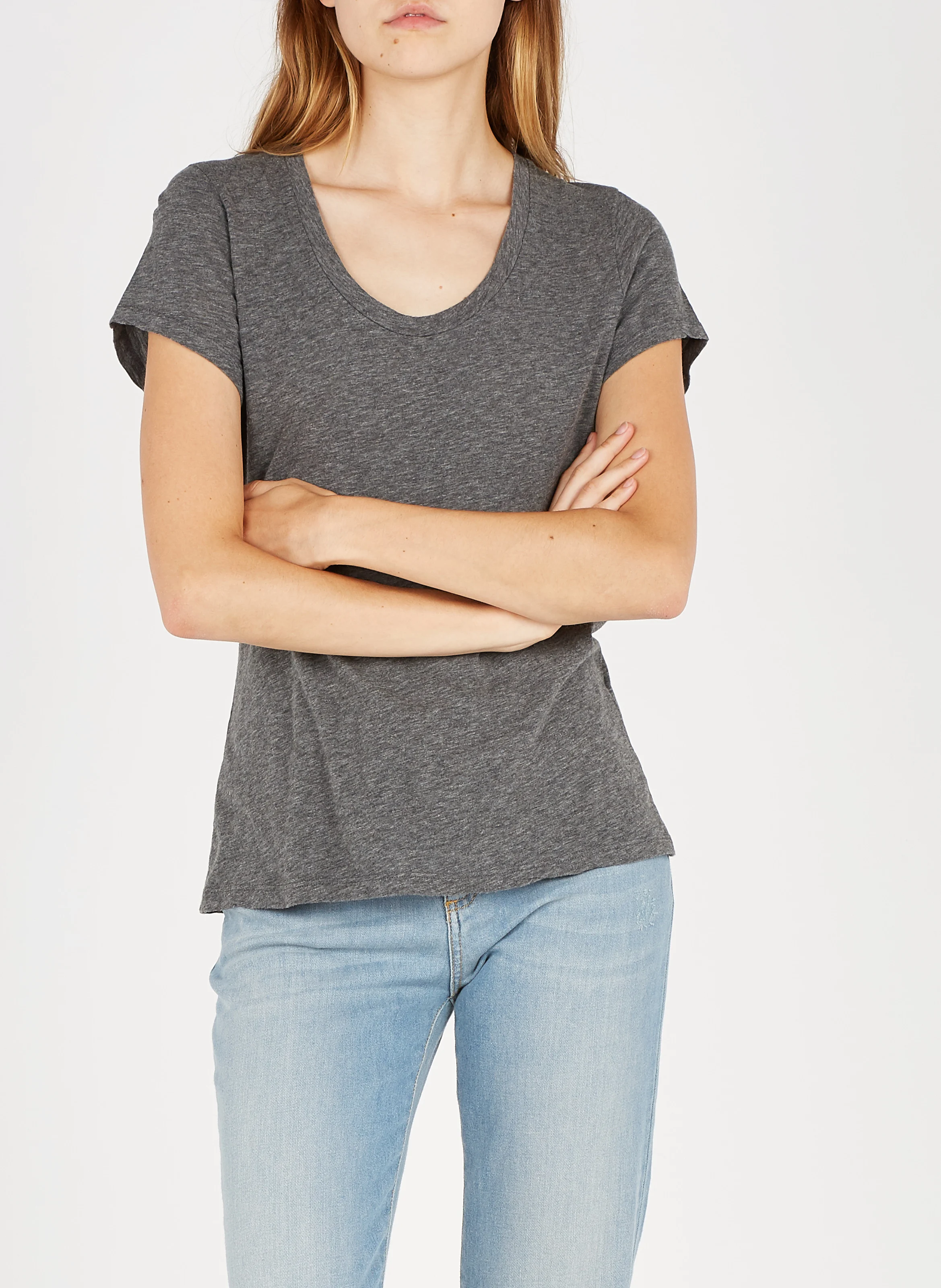 JACKSONVILLE - Tee-shirt col rond en coton mélangé | Gris