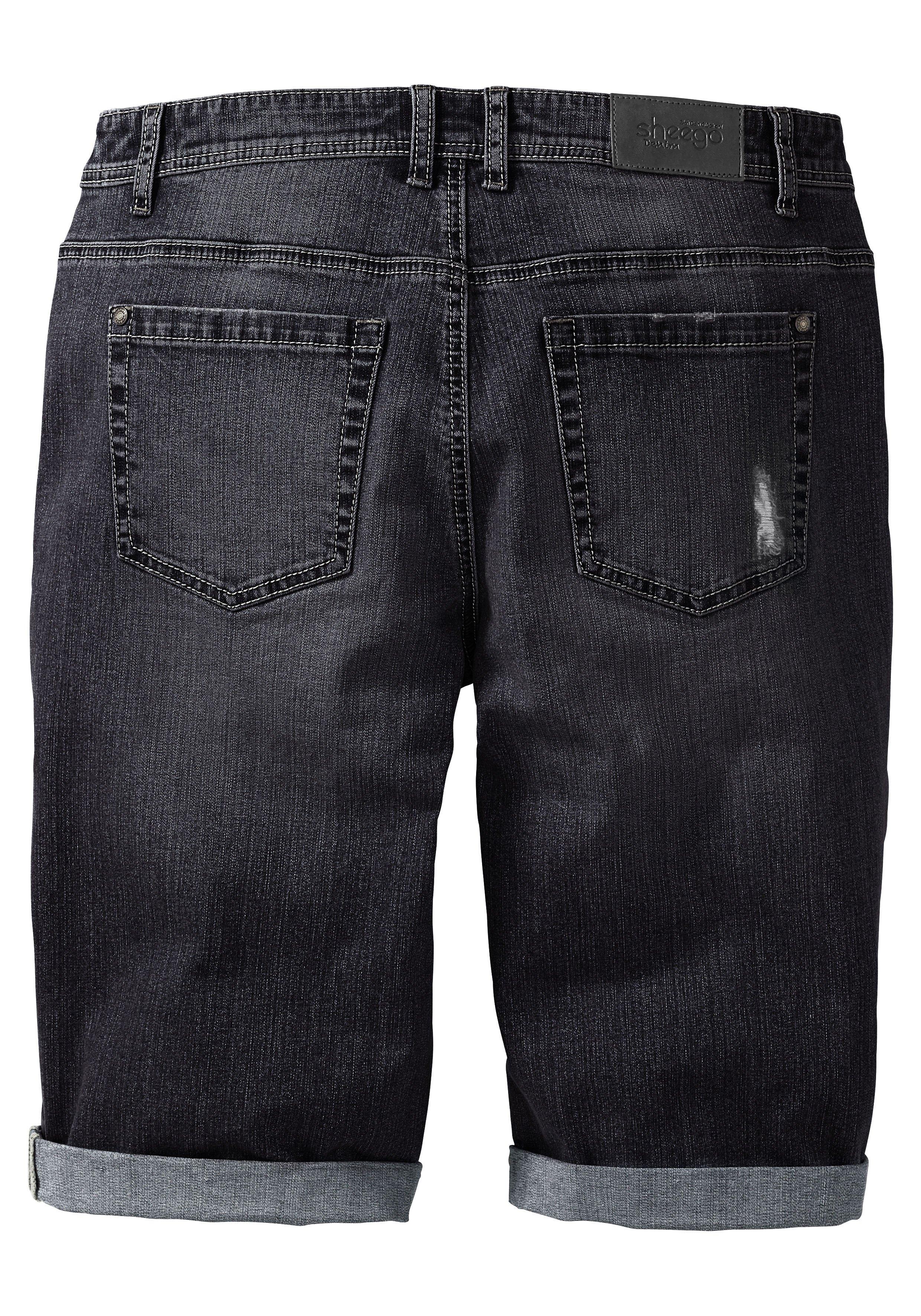 Jeansbermudas im Used-Look