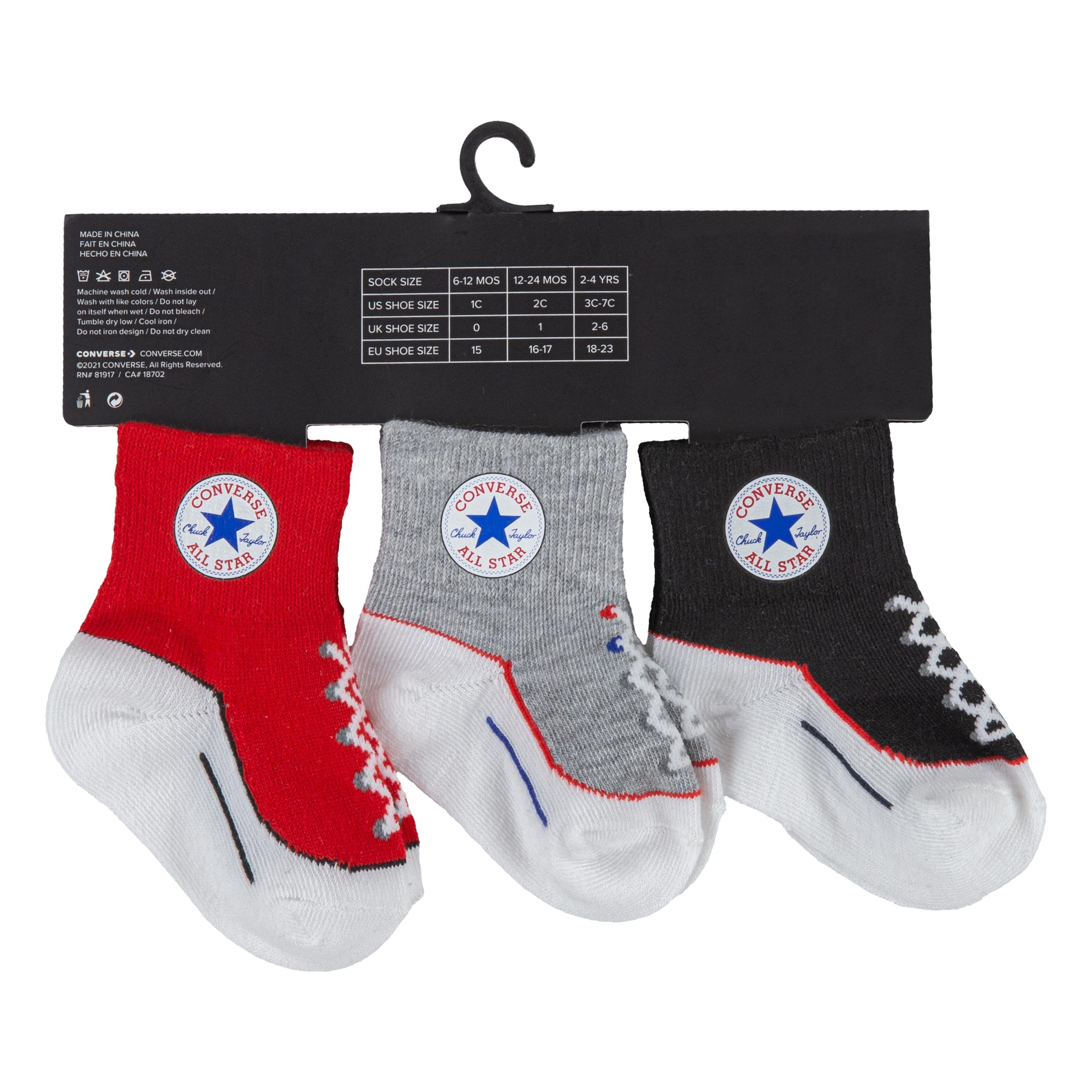 Converse Sportsocken »CHN INFANT STRIATED QTR 3PK« 3 Stk. tlg. für Babys und Kleinkinder