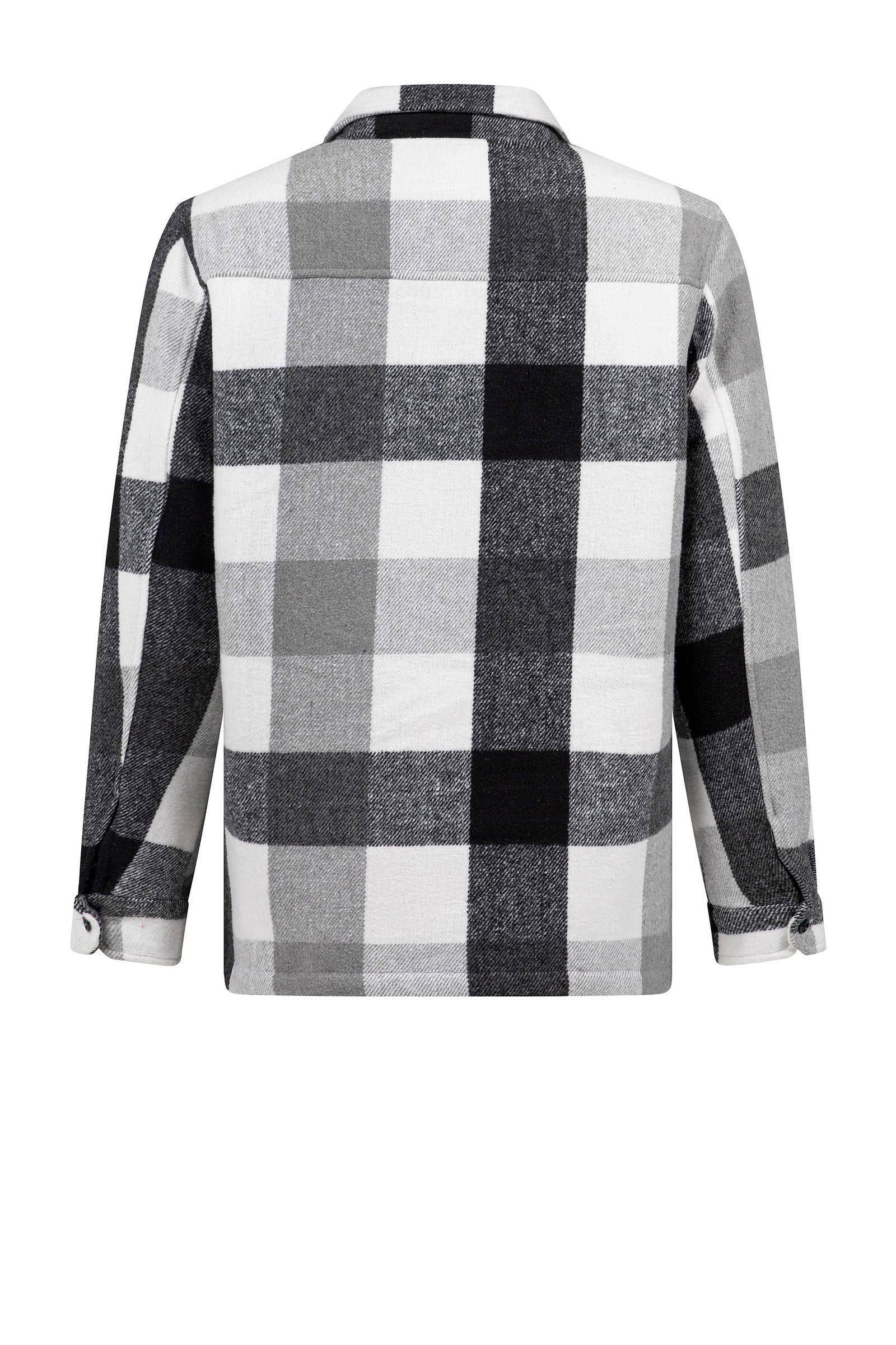 Life-Line gewatteerd flanel overshirt Bello zwart/grijs/wit