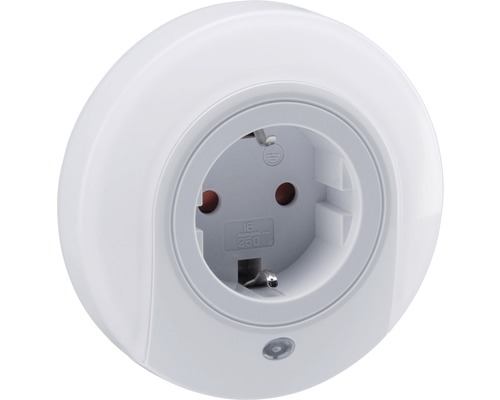 LED nachtlampje met schemersensor en schakelaar Esby rond wit