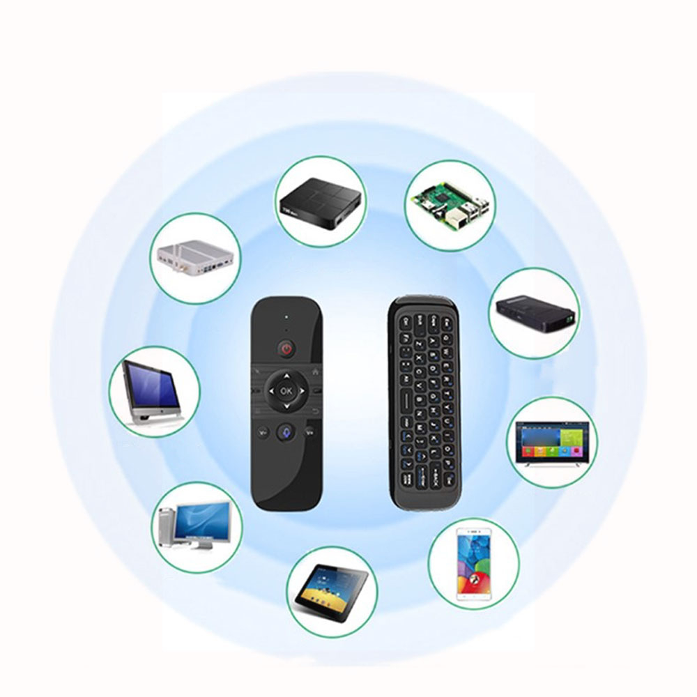 2.4Ghz Air Mouse Fernbedienung mit Keyboard und Sprachsteuerung für PC / Android TV Box / Smart TV / HTPC / Beamer / Mediaplayer - Schwarz
