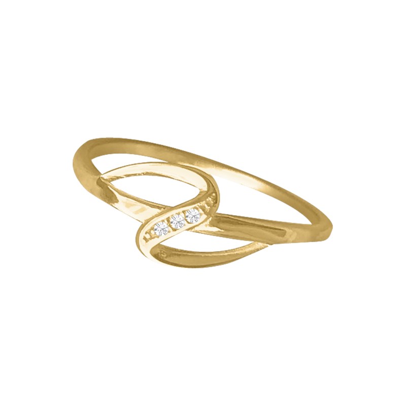 Bague plaqué or et oxyde de zirconium