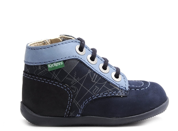 Kickers boots bottine bebe bonzip bleu