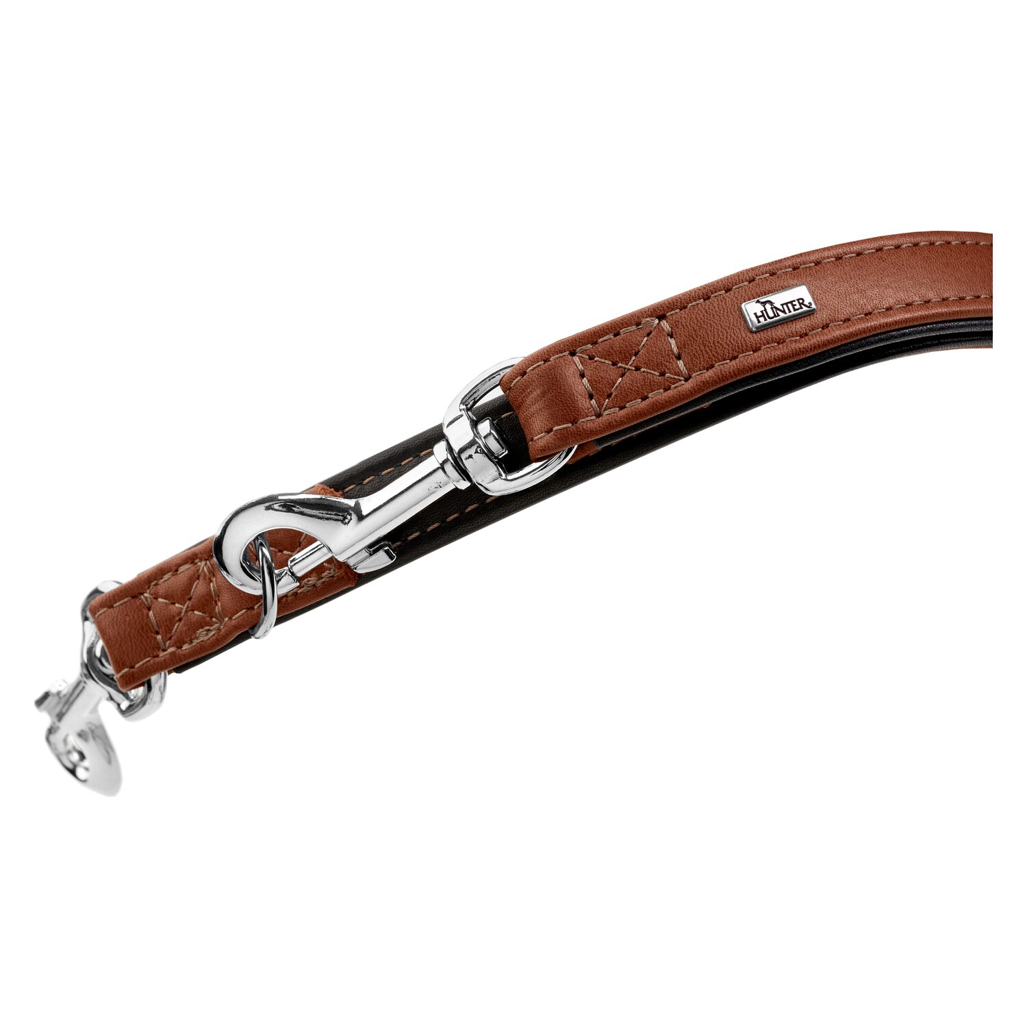 HUNTER Führleine verstellbar Canadian Up - cognac/schwarz - 1.5/200
