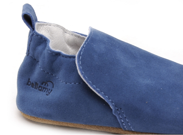 Bellamy chaussons bebe valentines tic velours bleu