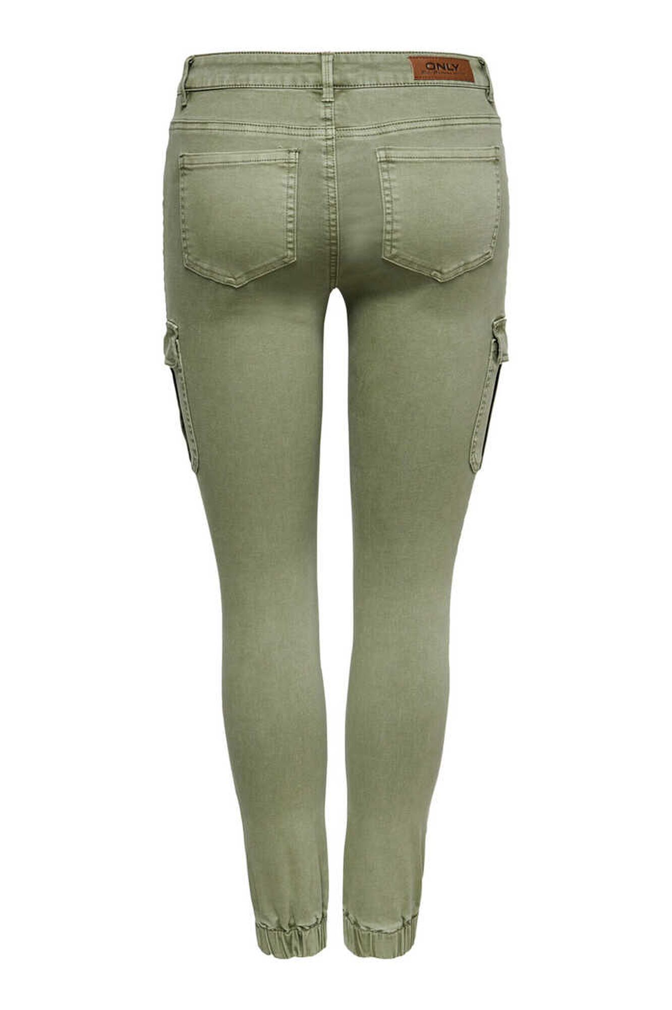 Calça jeans cargo skinny com bolsos laterais