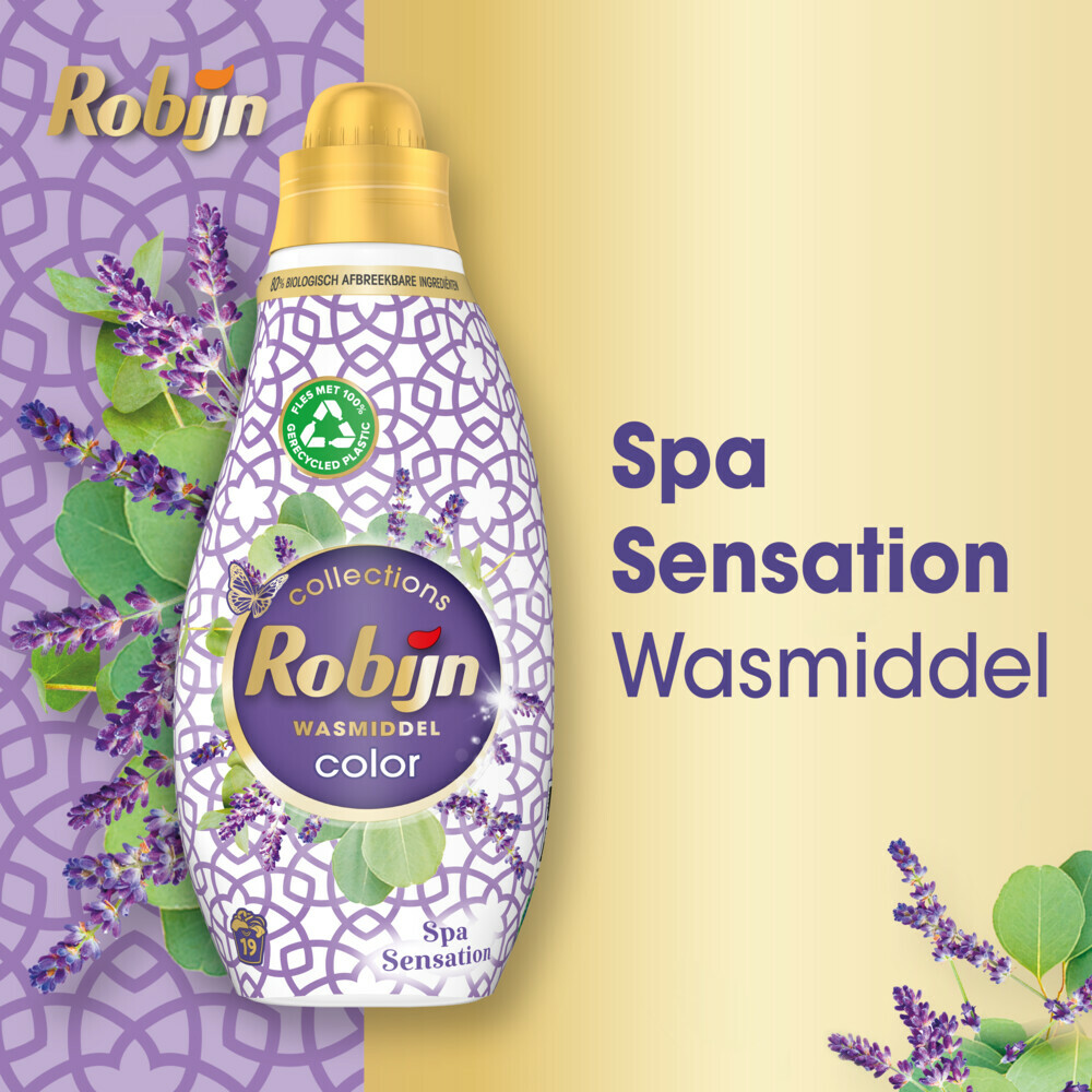 8x Robijn Klein & Krachtig Wasmiddel Spa Sensation 19 Wasbeurten665 ml