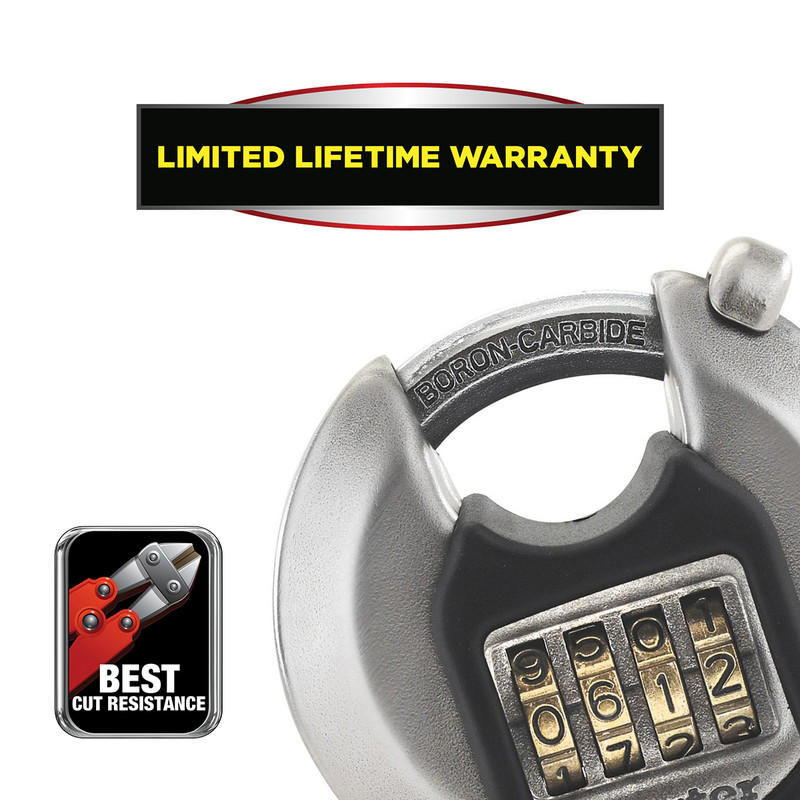 Master Lock discusslot 70mm breed, achthoekige beugel, weerbestendig met cijferslot