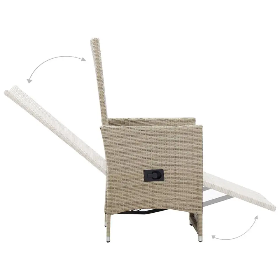 vidaXL - Tuinstoelen - Beige - Poly rattan - 2 stuks - Met kussens