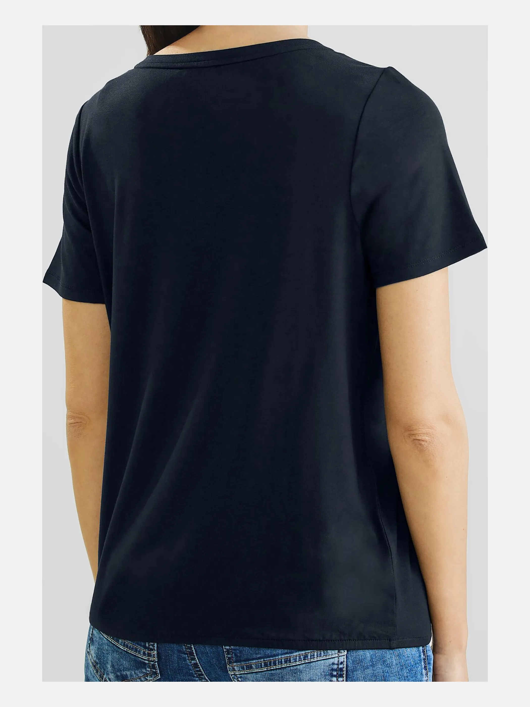 Damen Shirt mit Alloverprint und Glitzersteinchen