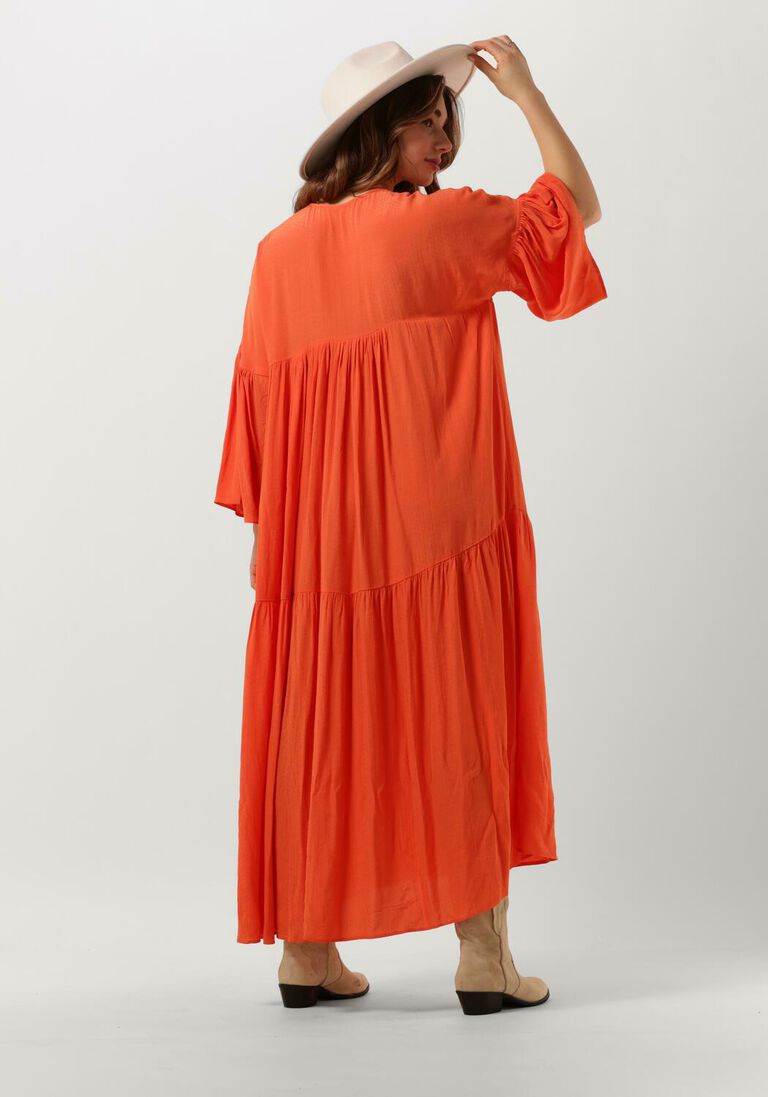 SECOND FEMALE oranje second female maxi jurk emuanuelle slim dress