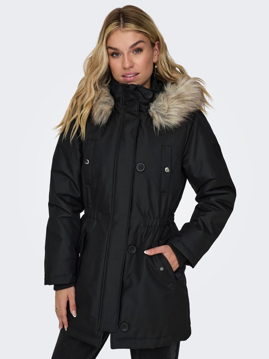 ONLIRIS Langer Parka Black