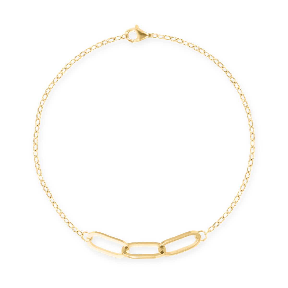 Bracelet en acier plaqué jaune