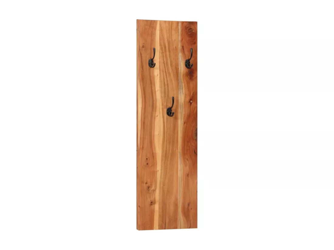 Porte-manteaux muraux 2 pcs 36x3x110 cm Bois d'acacia massif