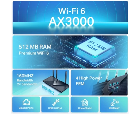 TP-Link Archer AX55 AX3000 Dual Band Gigabit Wi-Fi 6