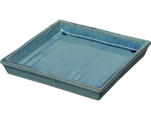 Bloempotinzetstuk van steengoed 40 x 40 x 3 mm blauw
