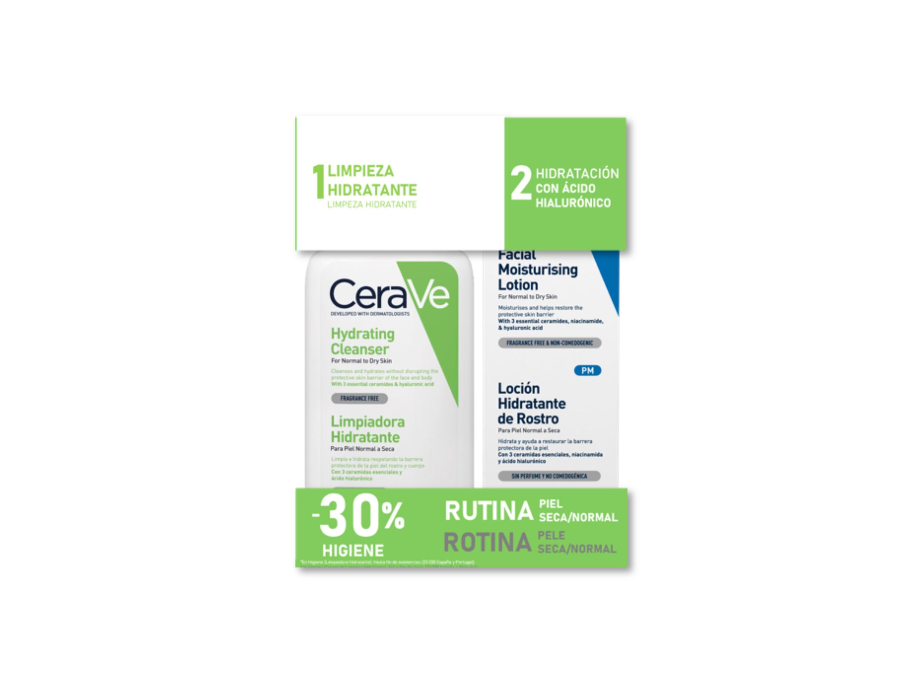 PACK ROTINA CERAVE NOITE LIMPEZA CREME 473ML 52ML
