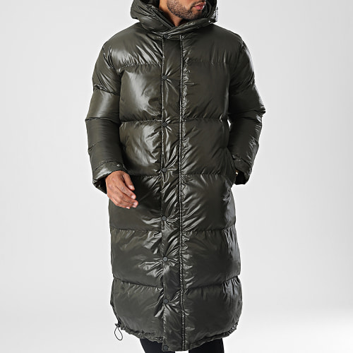 Doudoune Longue A Capuche VS-J11 Vert Kaki