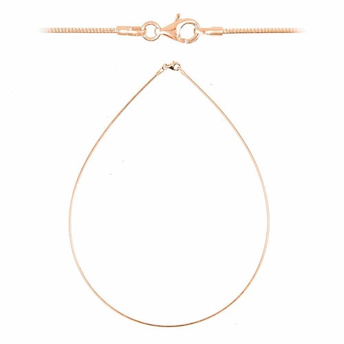 Chaine oméga argent plaqué or rose 50 cm