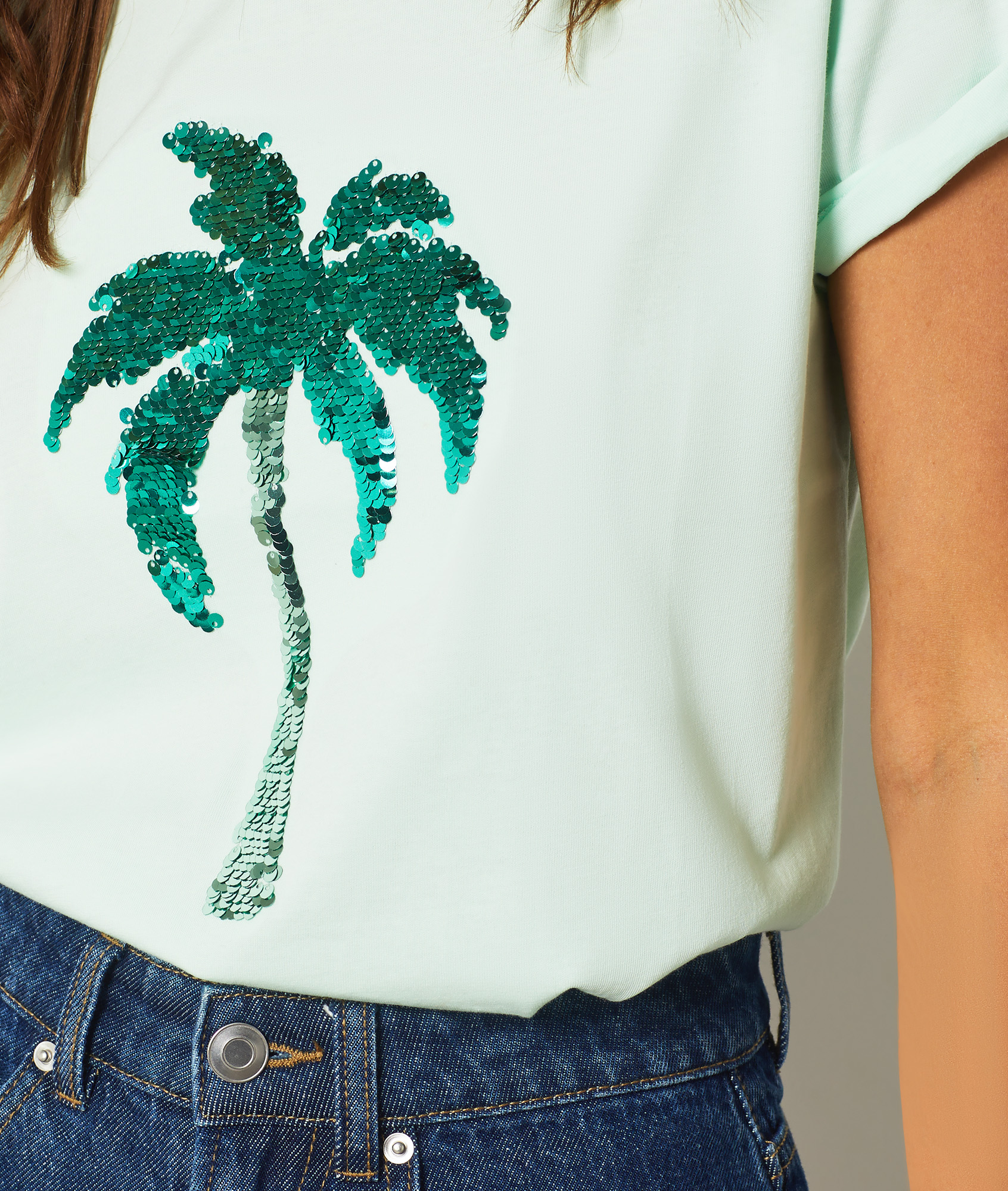 T-shirt imprimé palmier 100% coton