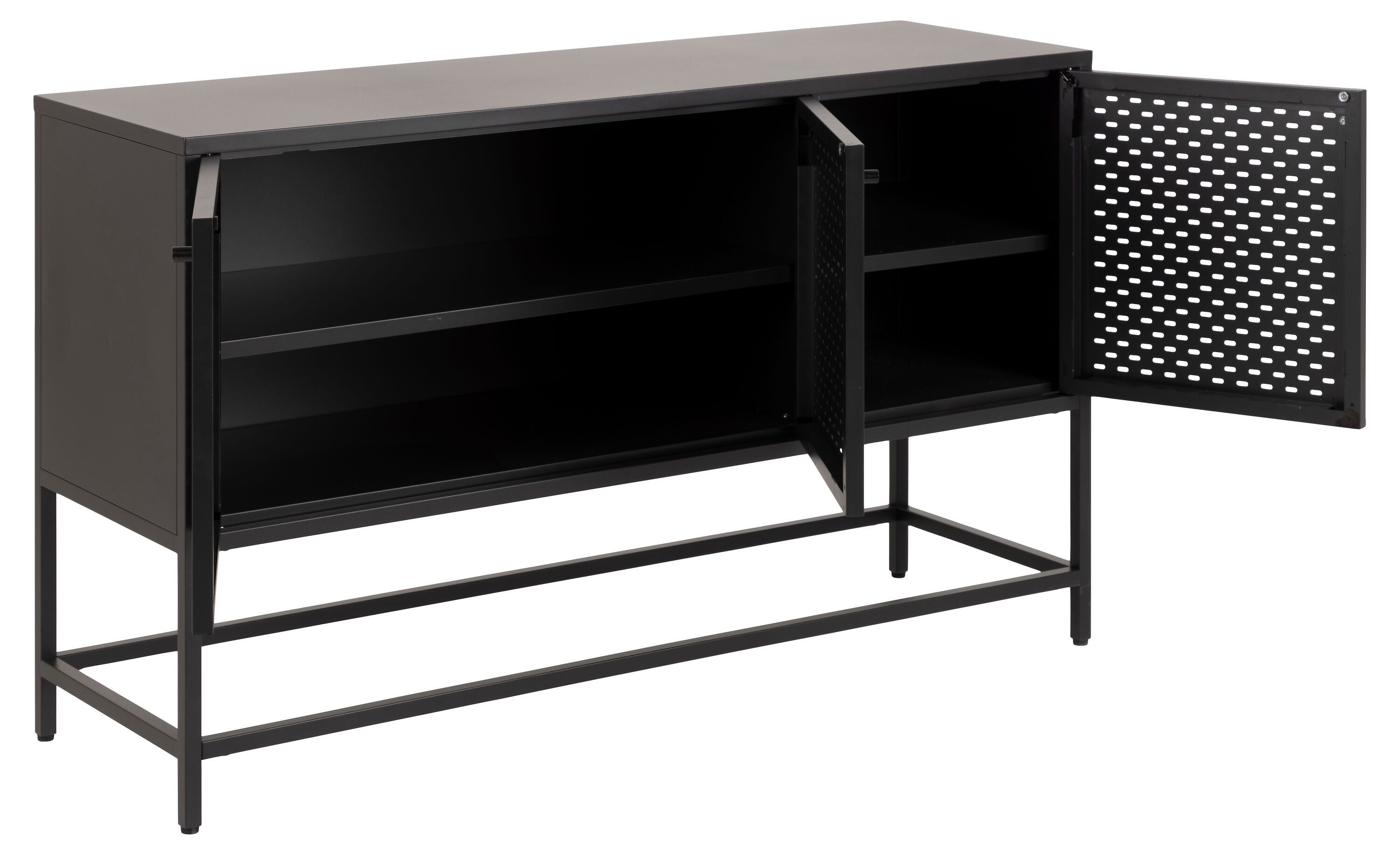 JAXTON Sideboard - Schwarz / B: 125.0 cm x T: 40.0 cm x H: 75.0 cm