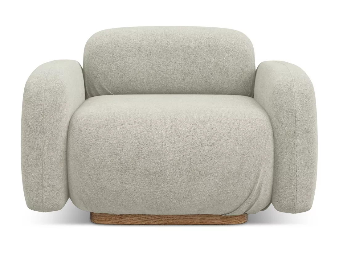 Fauteuil en tissu bouclette - beige clair - AILANI