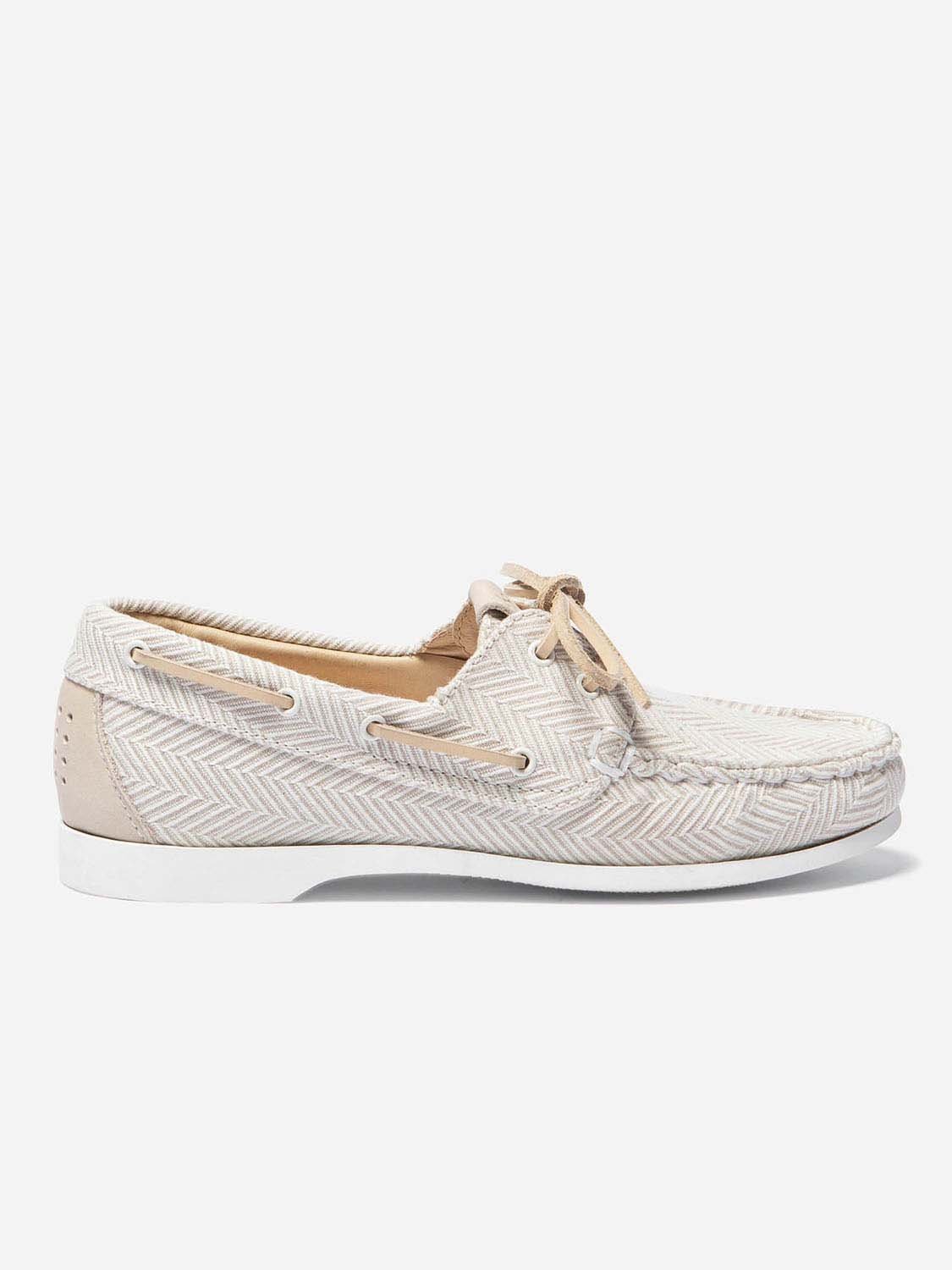 Chaussures Bateau Femme Coton  Beige