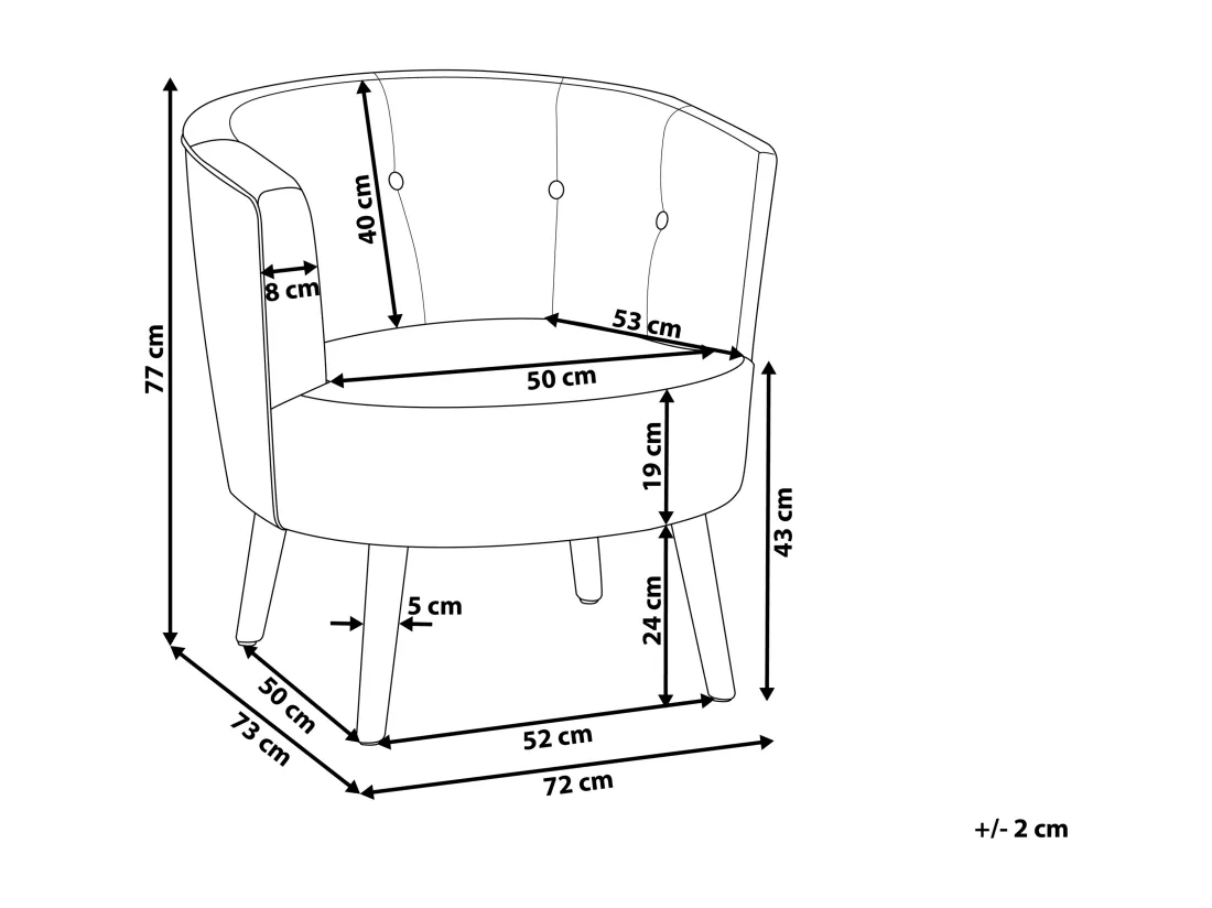 Fauteuil ODENZEN Tissu Blanc cassé