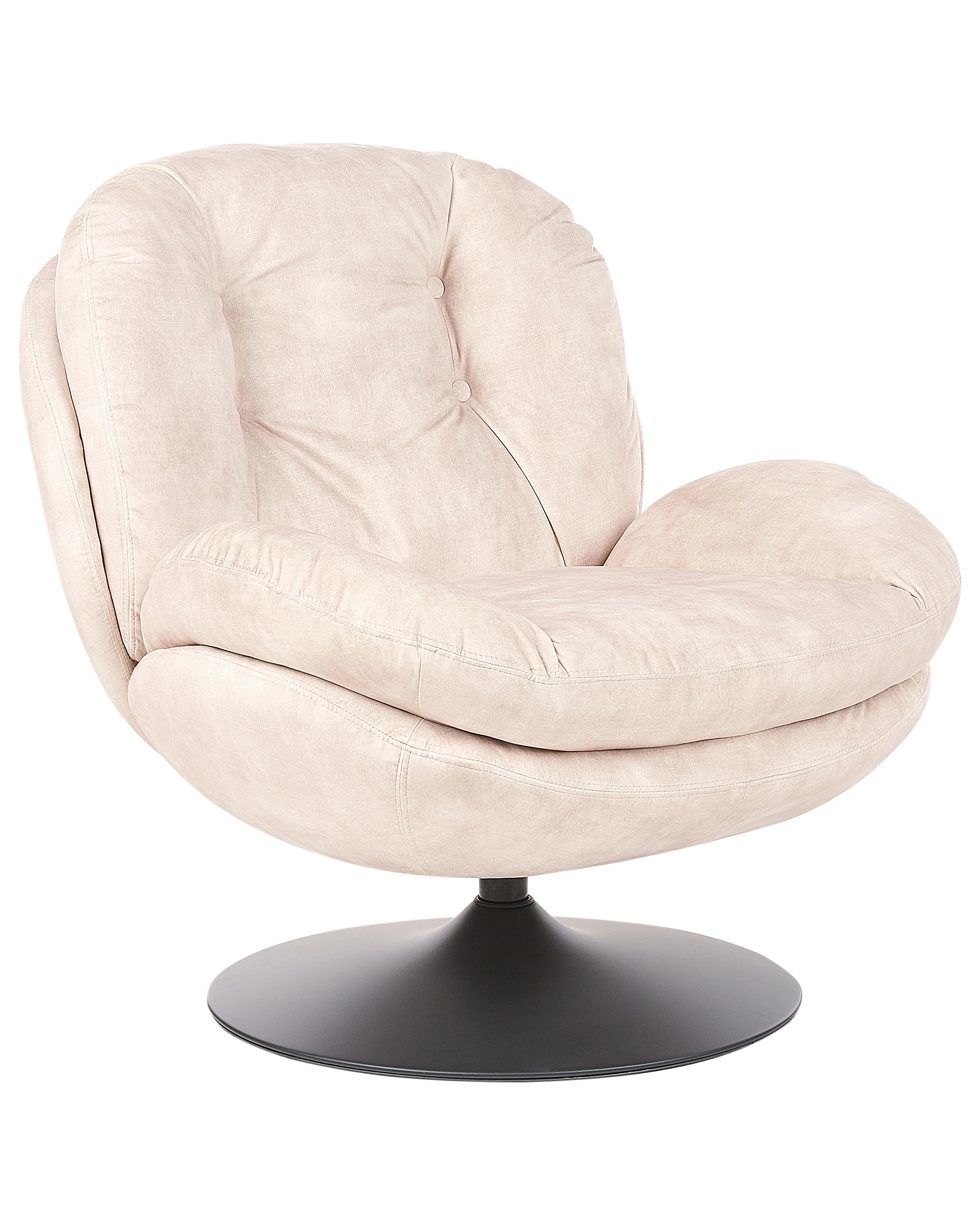 Draaifauteuil NOLVIK Fluweel Lichtbeige