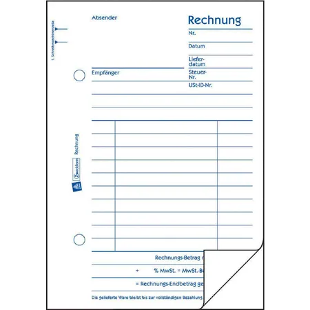 Avery Zweckform 706 Rechnung, A6, mit Blaupapier, 2x50 Blatt