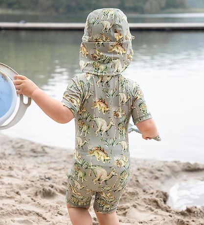 Hust and Claire Bådeheldragt - Makki - UV50+ - Seagrass m. Print