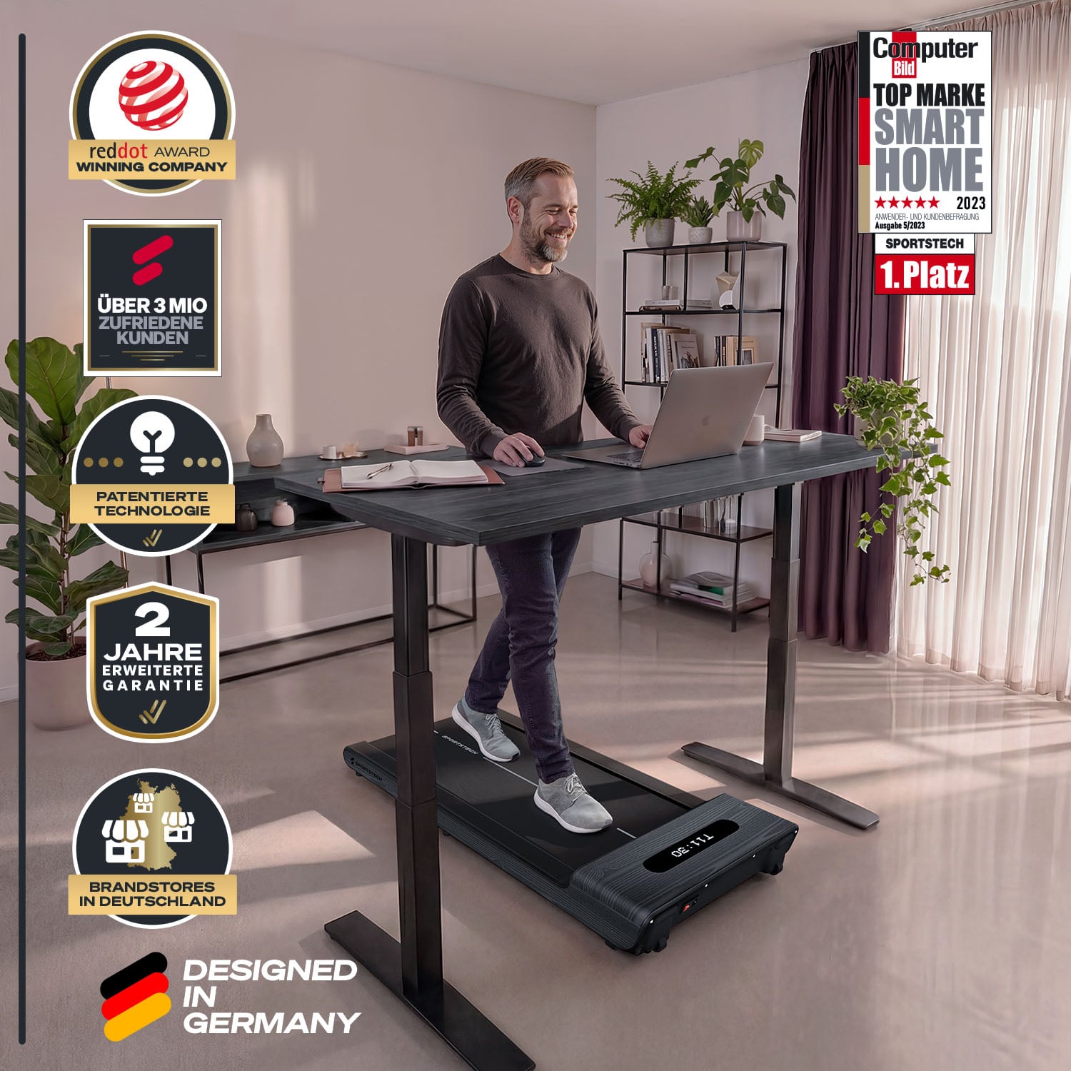 WoodPad Pro Laufband grau