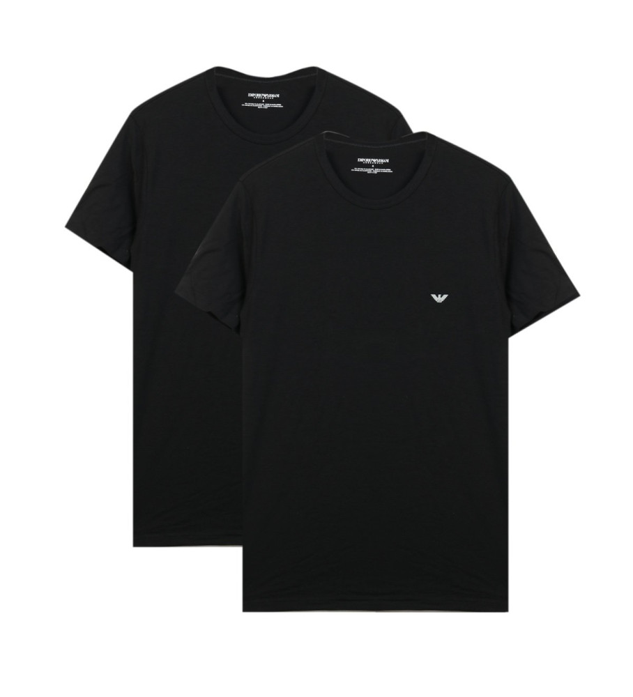 Conjunto de duas camisetas pretas de manga curta da Emporio Armani