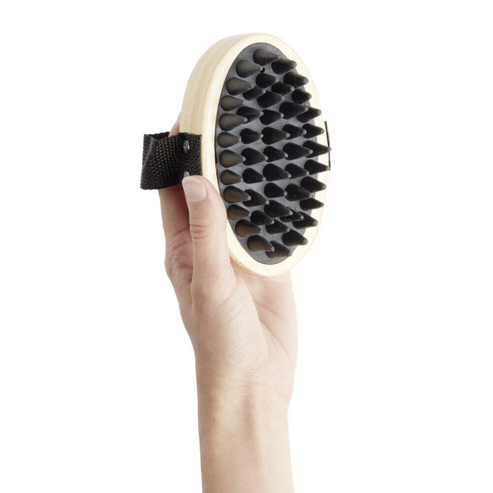 Brosse ovale pour animaux en bambou