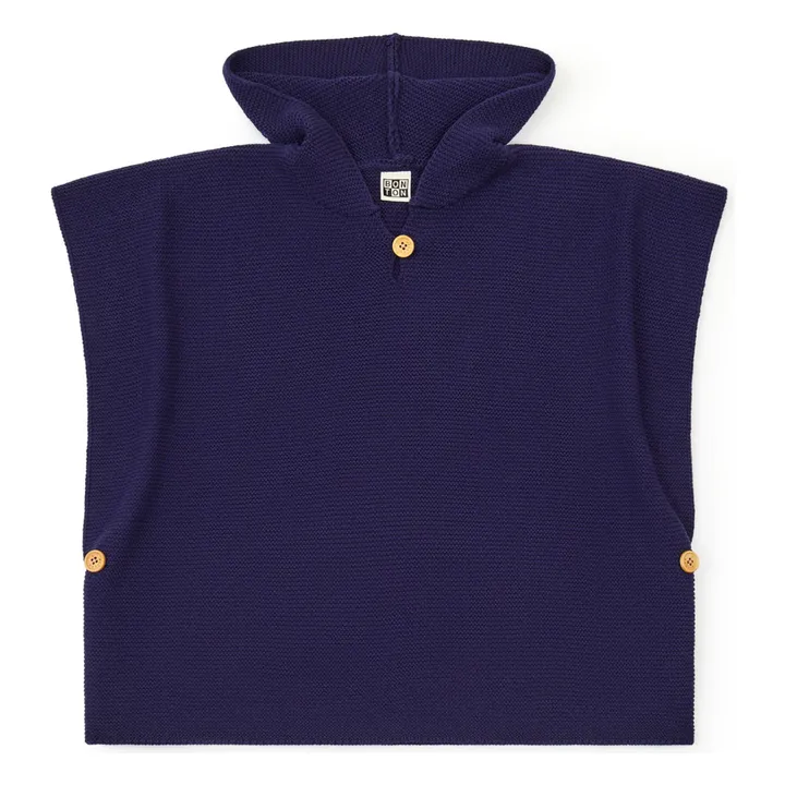 Bonton Poncho Coton Bio | Bleu marine