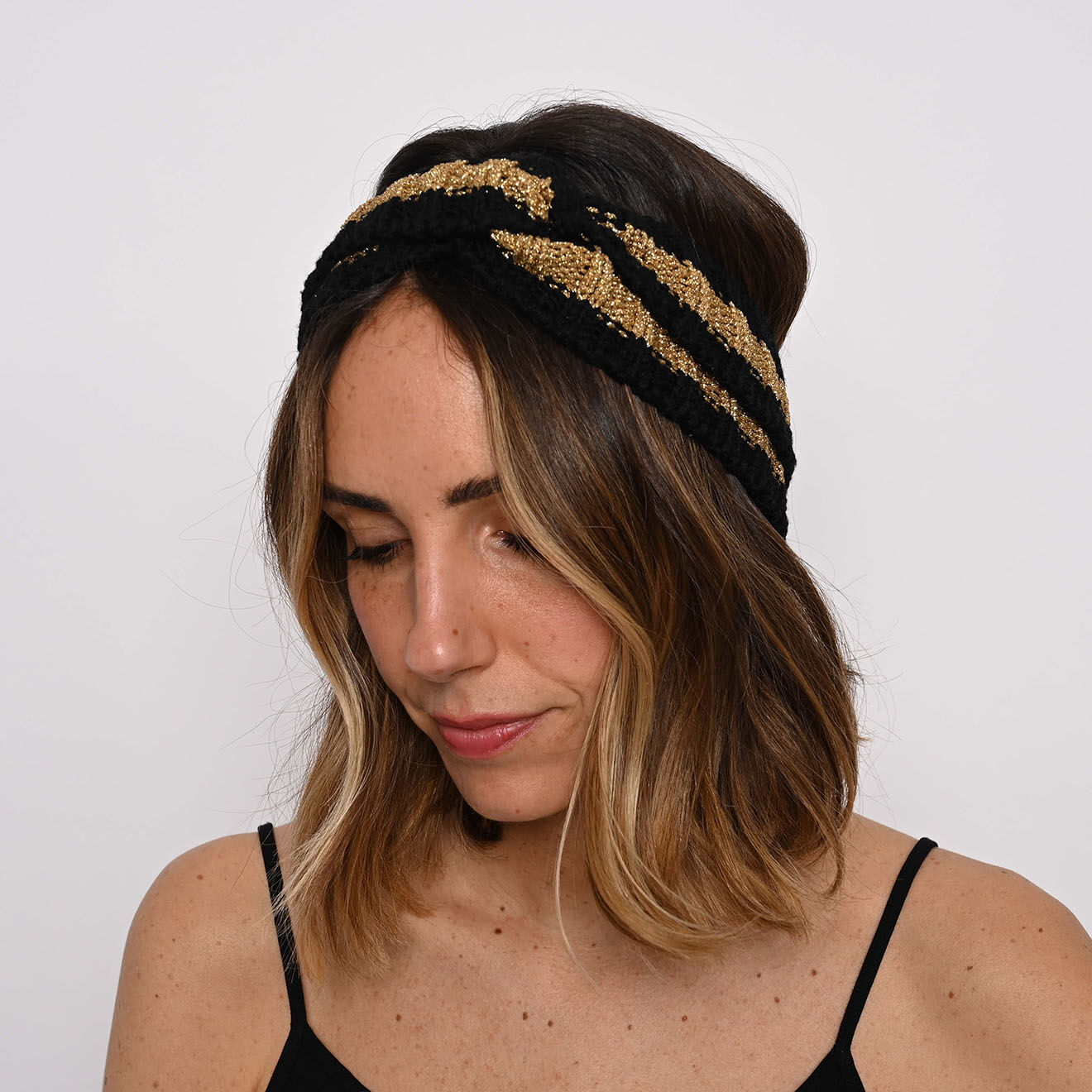 Gucci Bandeau en Laine noir/doré - Très bon état