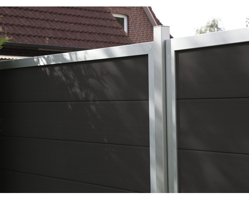 Hoofdelement GroJa Novara voorgemonteerd zonder palen, frame zilver 180 x 180 cm antraciet