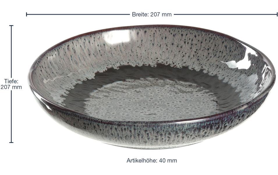 Suppen- & Pastateller Matera Ø 21 cm, 6 Stück, AnthrazitKeramikteller Set