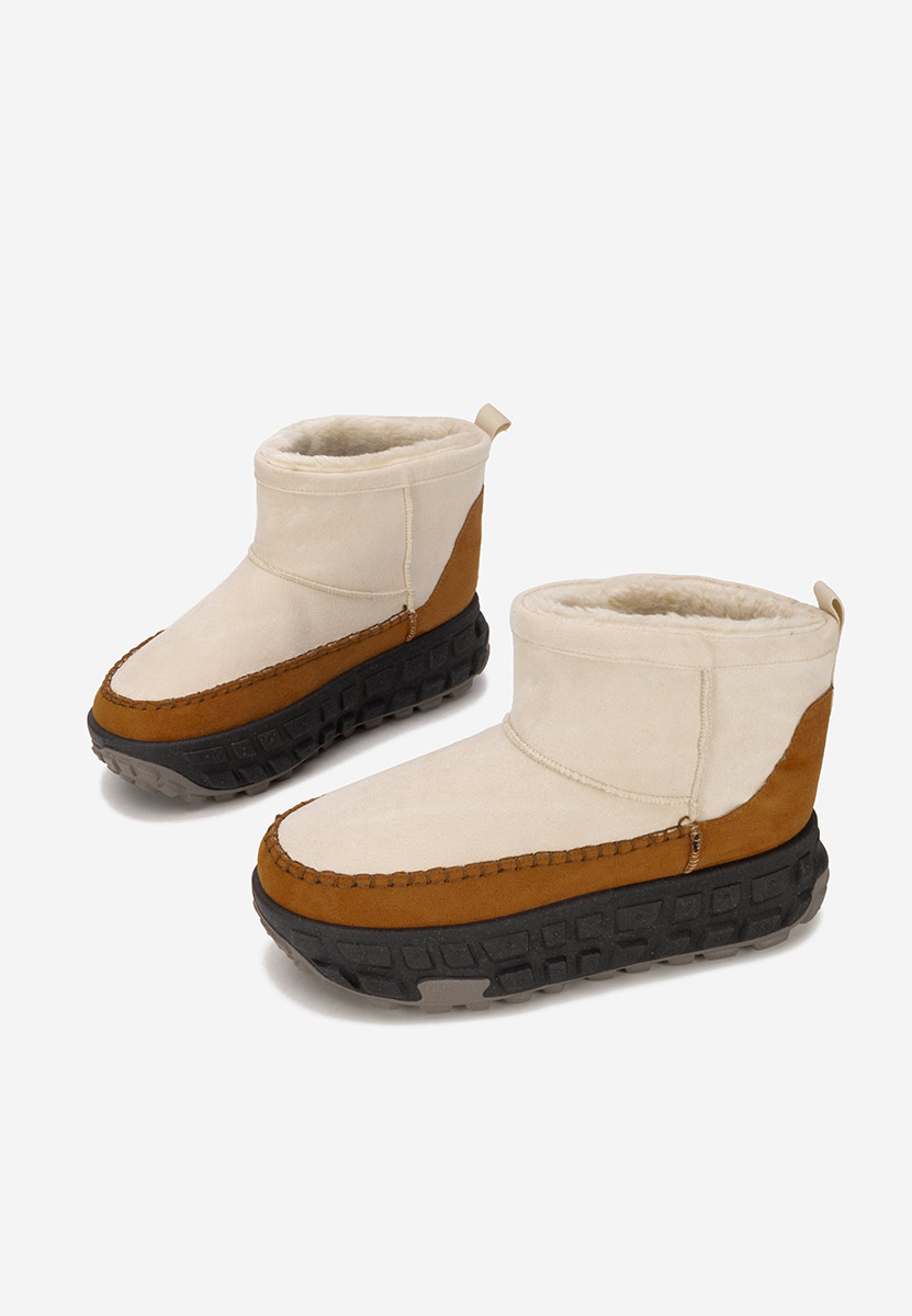 Bottines à plateforme beige Novela