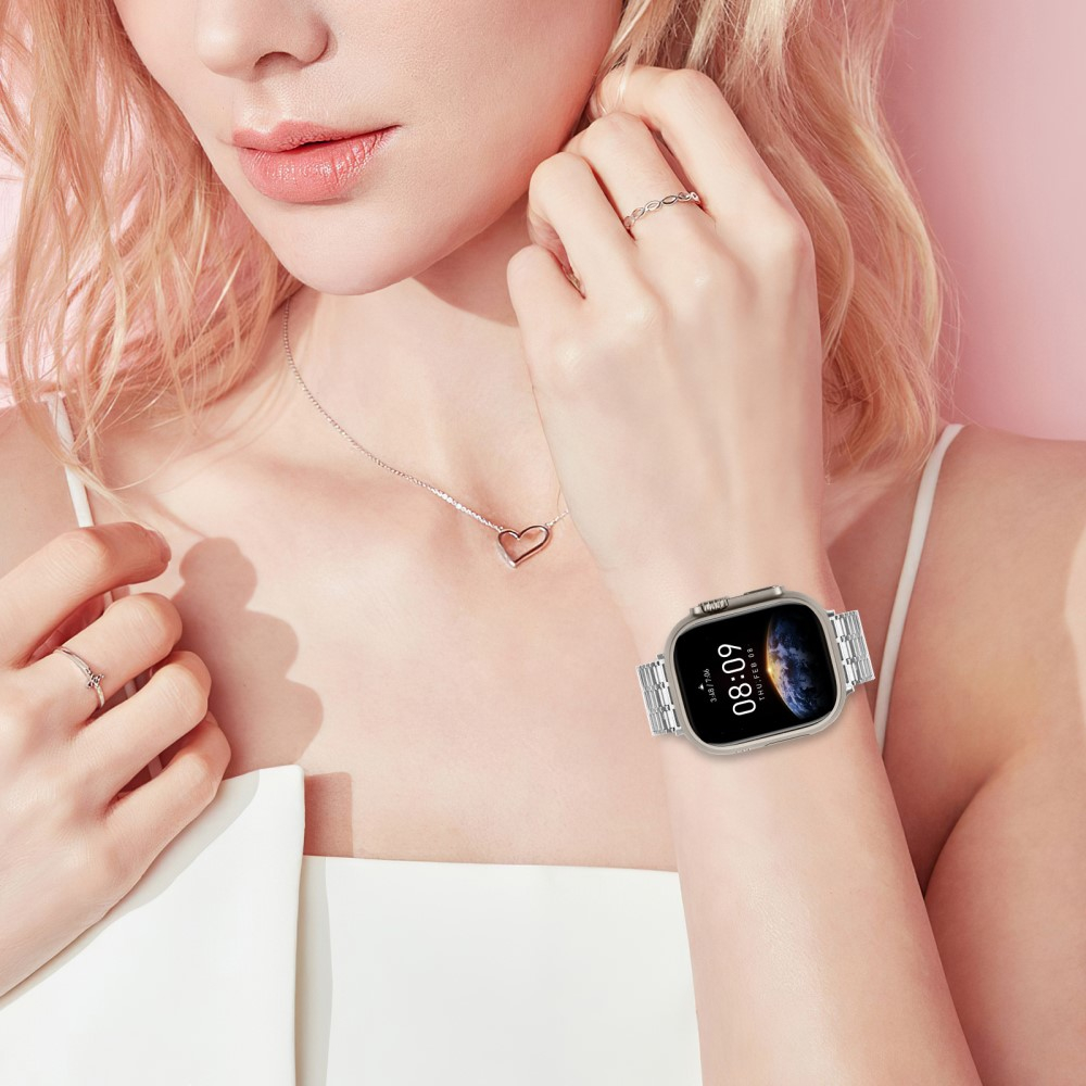 Apple Watch (49/46/45/44 mm) Edelstahl Armband mit Magnetverschluss (Gelenkumfang: 170-240mm) - Silber