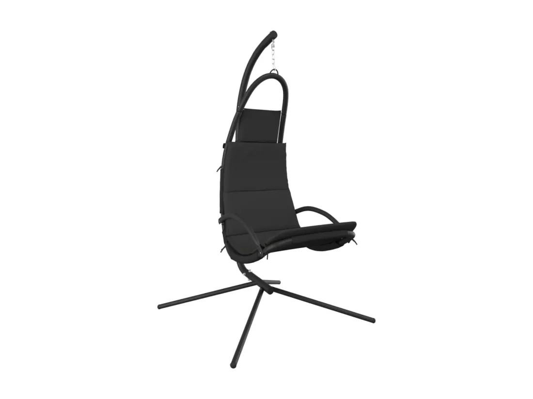 Chaise balançoire jardin coussin gris foncé tissu Oxford-acier